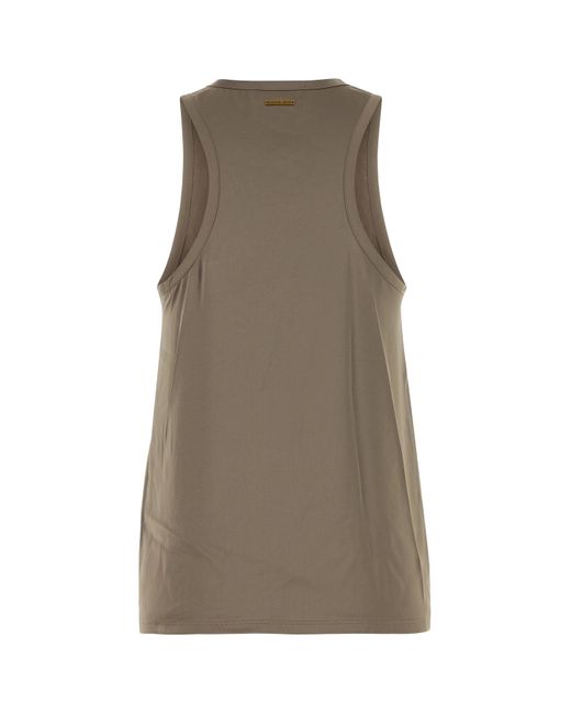 Canotta in raso verde militare di Michael Kors in Brown
