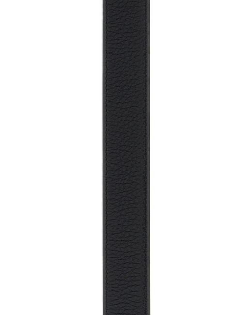 Ferragamo White Black Leather Reversible Belt for men
