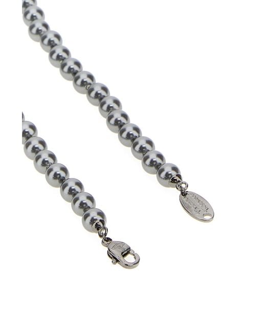 Vivienne Westwood Multicolor Dark Grey Pearls Olympia Necklace