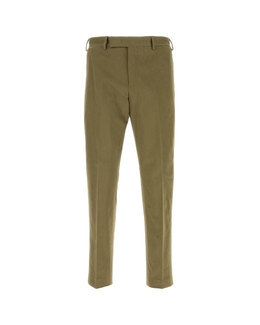 PT Torino Army Green Stretch Cotton Pant for men