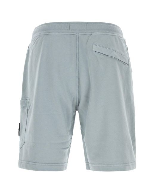 Stone Island Gray Powder Pink Cotton Bermuda Shorts for men