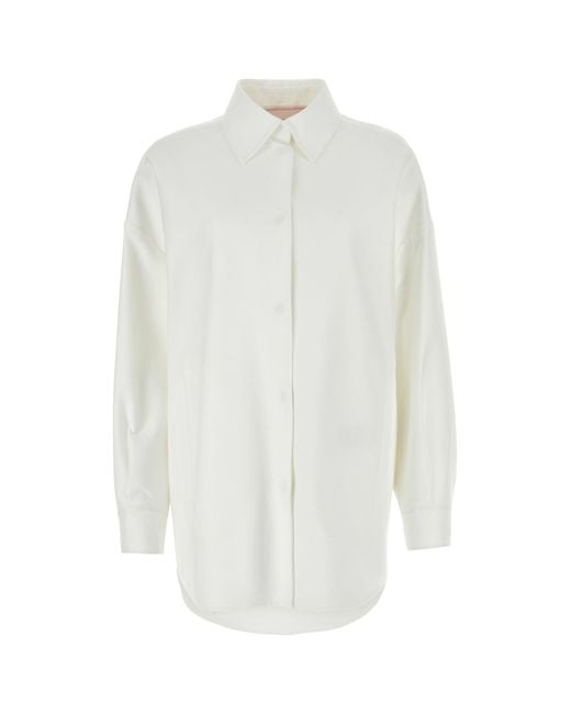 Valentino Garavani White Cotton Blend Oversize Shirt