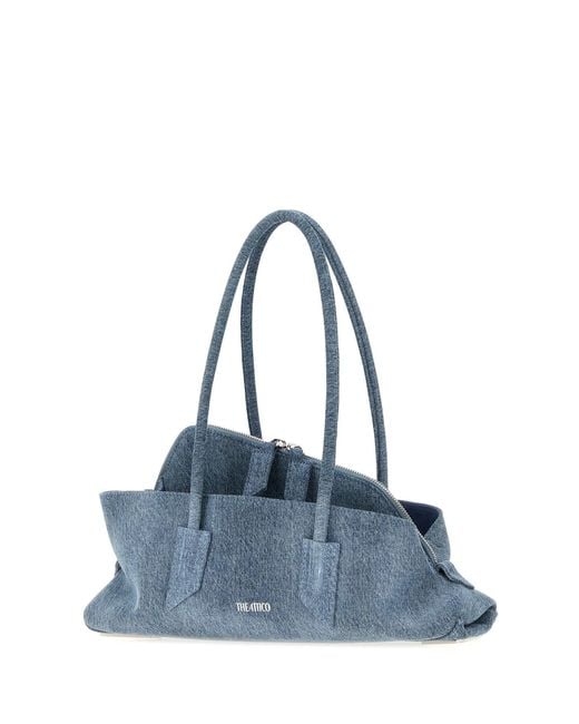 The Attico Blue Denim Small La Passeggiata Shoulder Bag