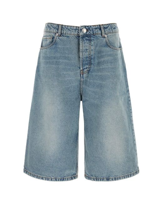 AMI Blue Solid Shorts for men