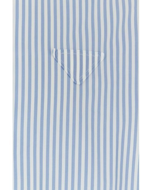 Camicia in cotone stampato di Prada in Blue da Uomo