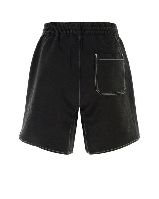 Amiri Black Linen Blend Bermuda Shorts for men