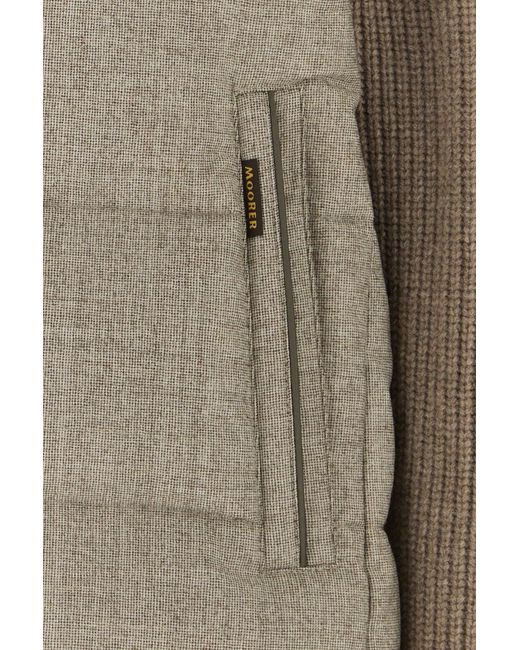 Moorer Green Cappuccino Wool Bensa Down Jacket for men