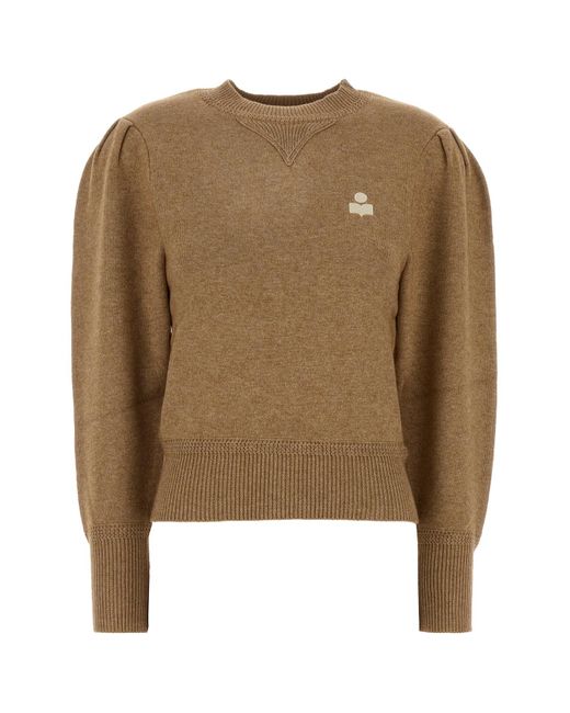Maglione Kelaya in misto cotone stretch cammello di Isabel Marant in Natural