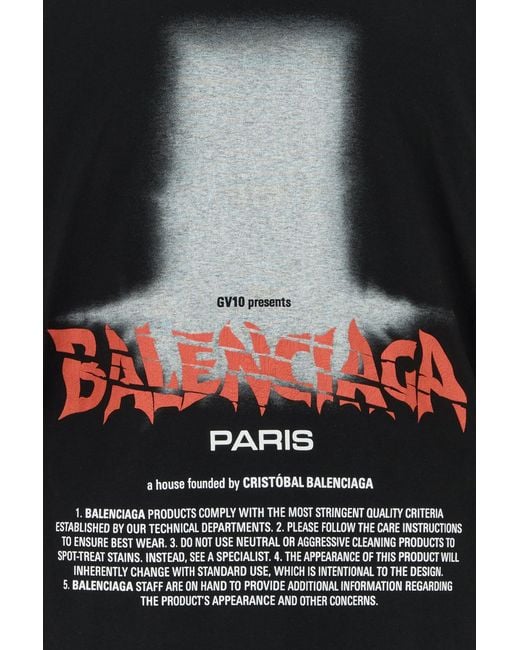 Balenciaga Black Cotton Oversize T-shirt for men