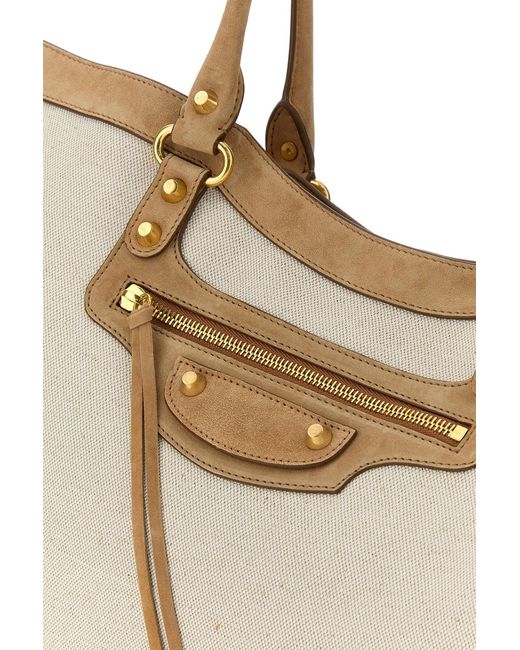 Balenciaga Natural Sand Canvas Le City Shopping Bag