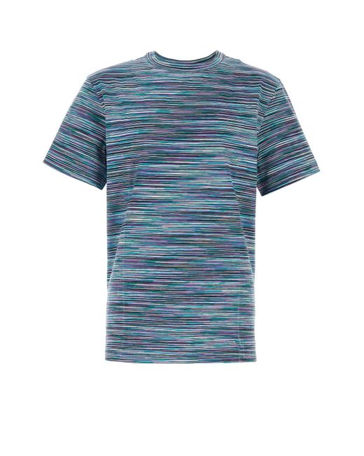T-shirt in cotone ricamato di Missoni in Blue da Uomo