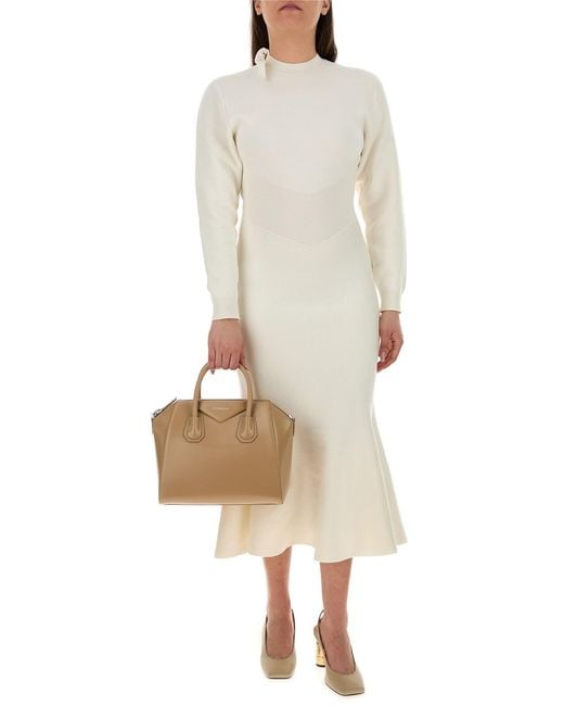 Givenchy White Ivory Stretch Wool Blend Dress