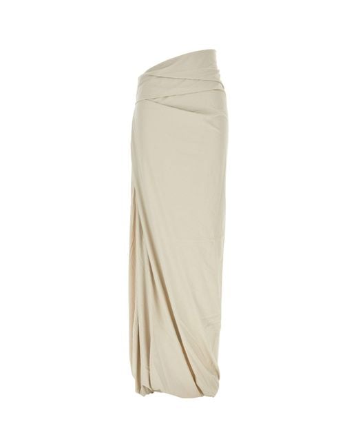 Gonna Structured in nylon stretch sabbia di Entire studios in White