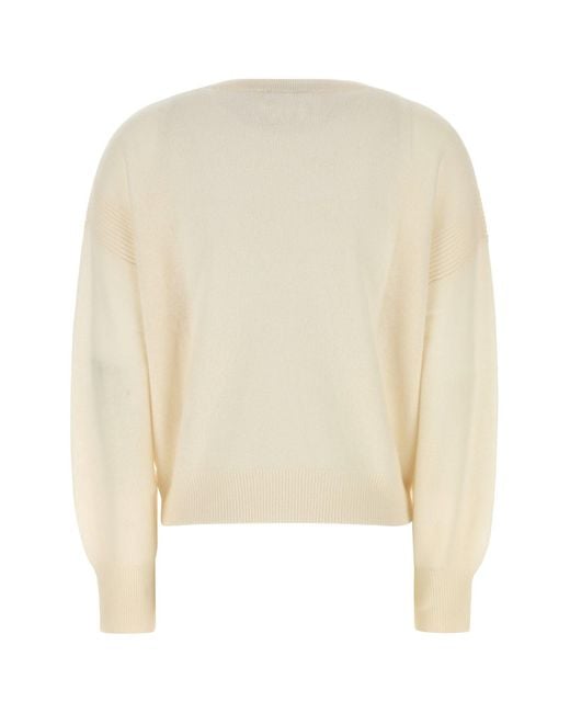 LeKasha Natural White Cashmere Modena Sweater