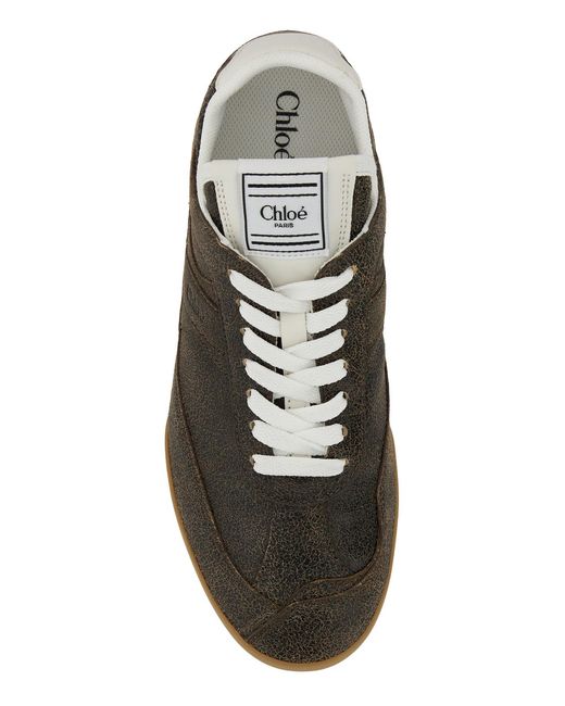Chloé Black Brown Leather Chloè Kick Sneakers