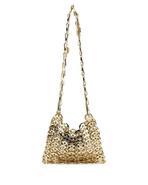 Rabanne Metallic Gold Metal 1969 Nano Shoulder Bag