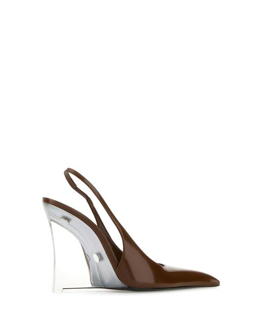 Zeppe Miller in pelle marrone di Saint Laurent in Brown