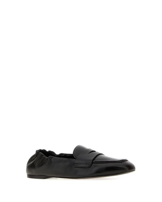 Stuart Weitzman Black Leather Bryant Loafers