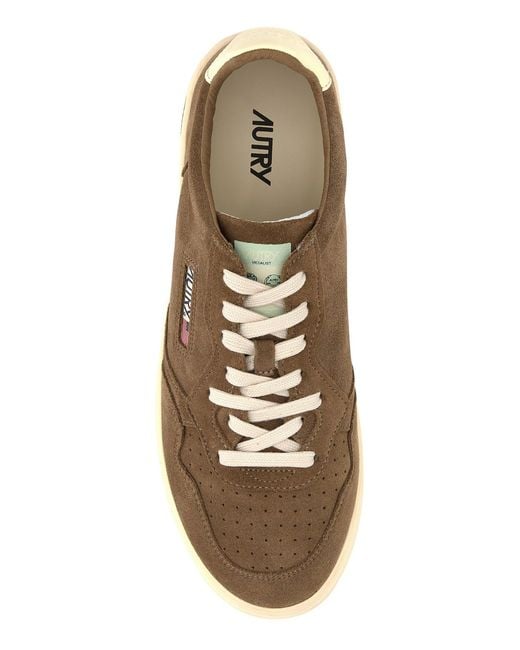 Autry Brown Suede Medalist Sneakers for men