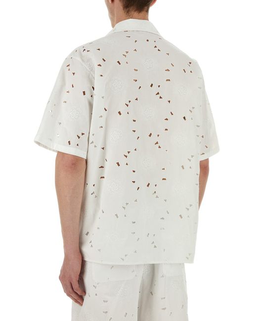 Camicia in misto cotone bianco di Valentino Garavani in White da Uomo