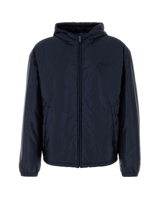 Giubbino imbottito in Re-Nylon blu navy di Prada in Blue da Uomo