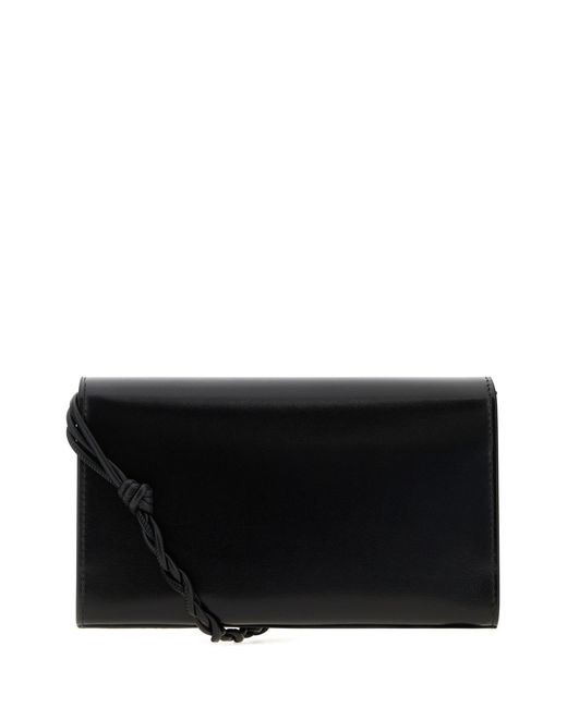 Jil Sander Black Leather Tangle Wallet