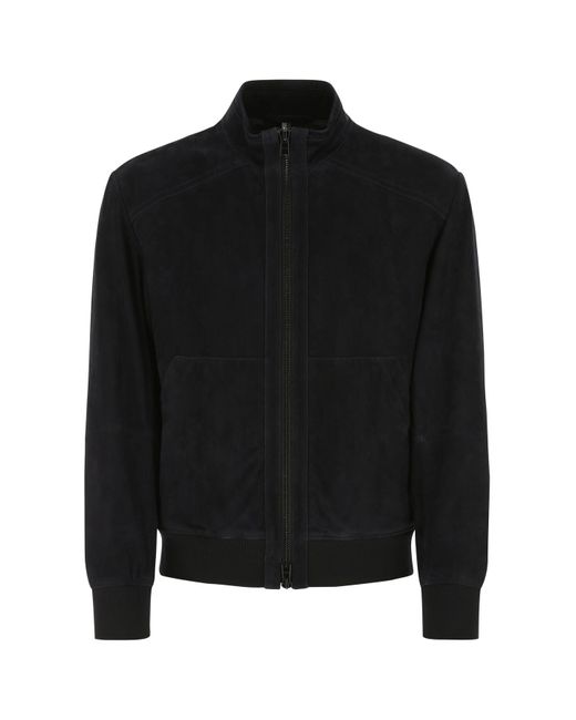 BOSS by HUGO BOSS Midnight Blue Suede Jacket in Black for Men | Lyst