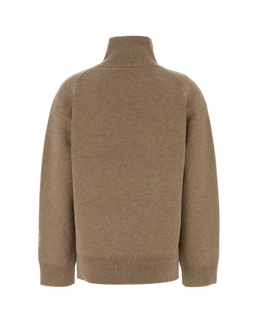 Tory Burch Brown Biscuit Wool Oversize Sweater