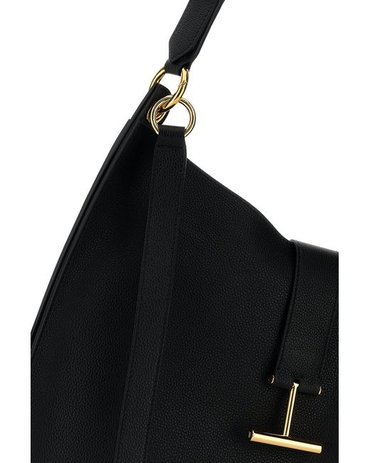 Tom Ford Black Leather Shoulder Bag