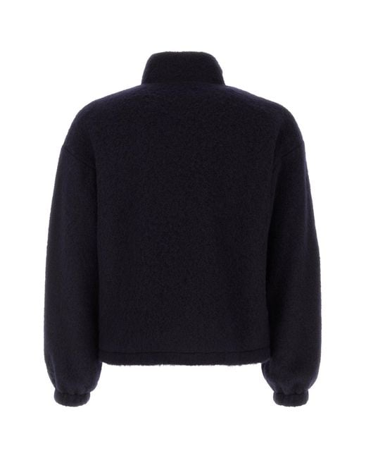 Jil Sander Midnight Blue Wool Blend Sweatshirt for men