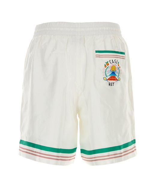 Casablanca White Drawstring Shorts for men
