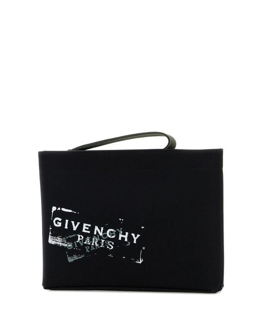Givenchy Black Canvas Clutch for men
