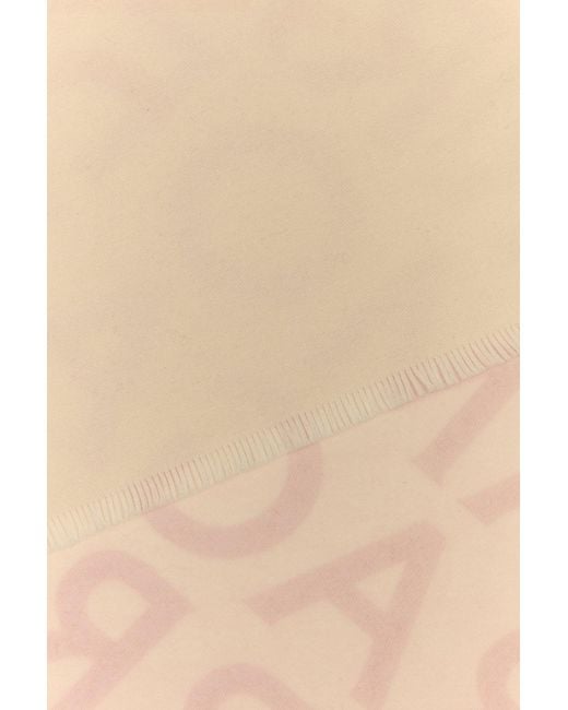 Ferragamo Pink Salvatore Embroidered Wool Blend Reversible Scarf
