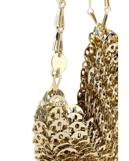 Borsa a spalla 1969 nano in metallo oro di Rabanne in Metallic