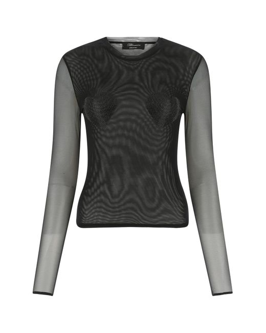 Blumarine Black Mesh Top | Lyst