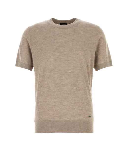 Brioni Natural Cappuccino Cashmere Blend T-shirt for men