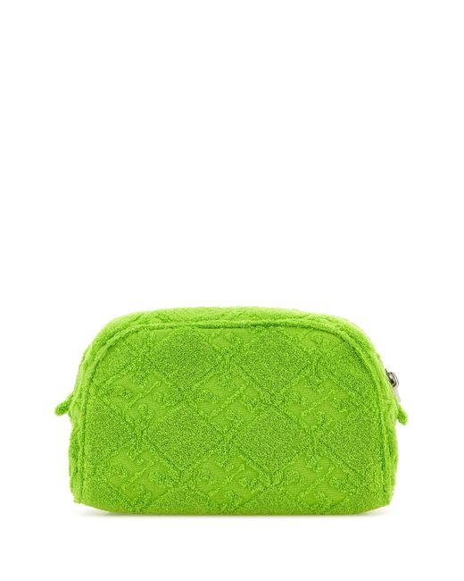 Tory Burch Green Terry Fabric Ella Beauty Case