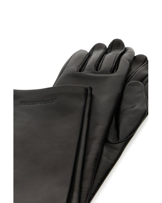 Balenciaga Black Leather Gloves