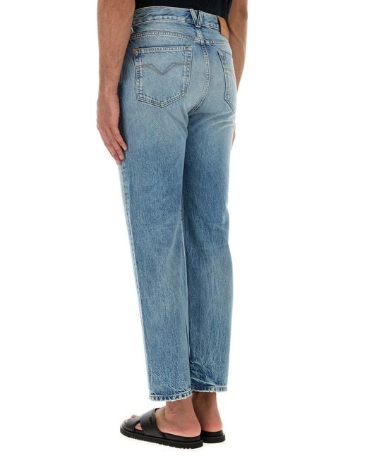Versace Blue Straight Jeans for men