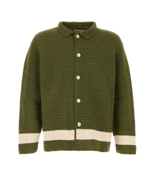 Bode Green Crochet Marsh Shirt for men