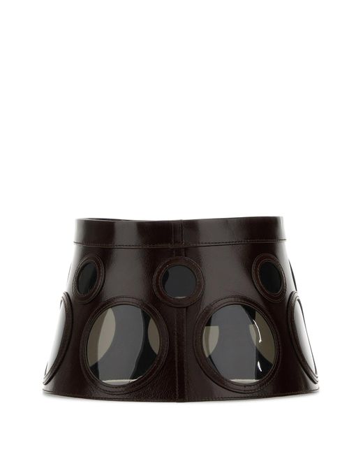 Cappello in pelle testa di moro di Prada in Black