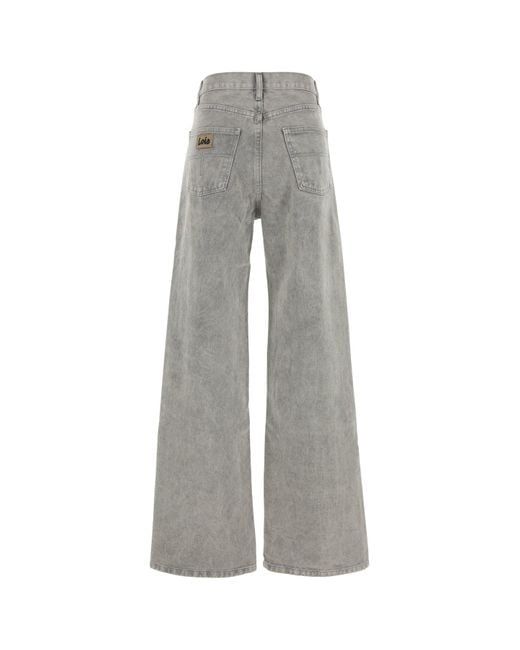 Lois Gray Grey Denim Wide-leg Jeans