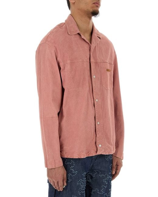 Marni Pink Suede Shirt for men