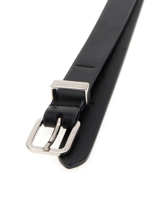 Jil Sander White Rectangle Belt 2 Cm