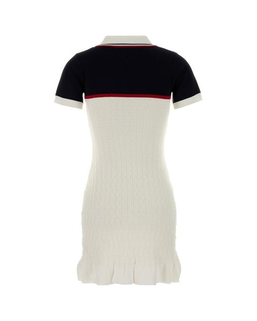Casablanca White Viscose Blend Polo Dress