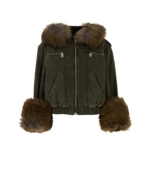 Bomber in cotone verde militare di Blumarine in Green