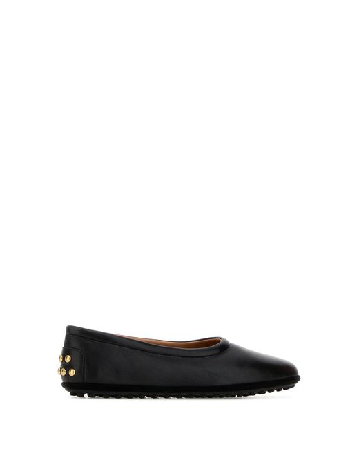 Tod's Black Gomma Legg. 04M Pant. Gommini Met
