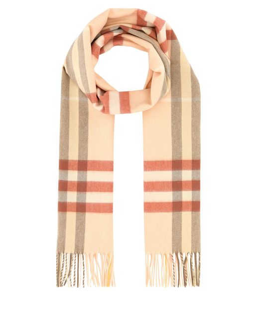 Sciarpa in cashmere ricamato di Burberry in Natural