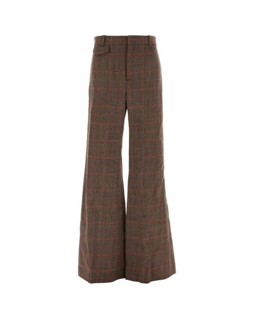 Pantalone in lana ricamato di Chloé in Brown