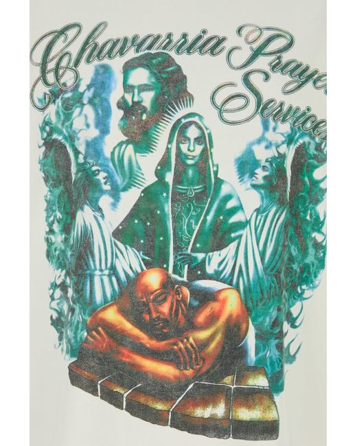 Willy Chavarria White Cotton Oversize Chavarria Prayer Services T-shirt for men
